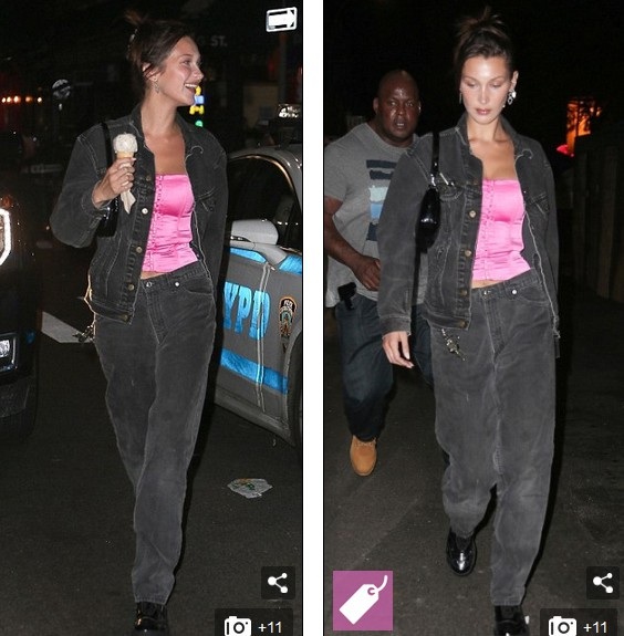 Bella Hadid ra phố cùng bạn trai - 3
Bella Hadid ăn vận rất đơn giản