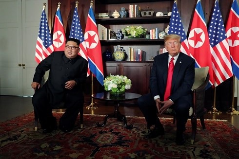 3 tháng sau cuộc gặp Trump-Kim và cục diện Thượng đỉnh Mỹ-Triều 2 - 1
Thượng đỉnh Mỹ - Triều lần 1. (Ảnh: Reuters)