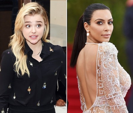 Chloe Grace Moretz từng công khai phê bình loạt hình ảnh tự sướng “nóng bỏng tay” của Kim Kardashian trên trang Twitter. Nữ diễn viên 9x thậm chí còn chỉ đích danh đàn chị và cho biết, cô Kim “siêu vòng 3” nên làm gương cho các cô gái trẻ, để họ làm những điều đúng đắn hơn là việc chỉ biết khoe thân. Vốn không phải người dễ bắt nạt, Kim Kardashian lập tức đáp trả rằng: “Nào tất cả hãy cùng chào đón Chloe Grace Moretz đến với Twitter, vì chẳng ai biết cô bé là ai cả”.