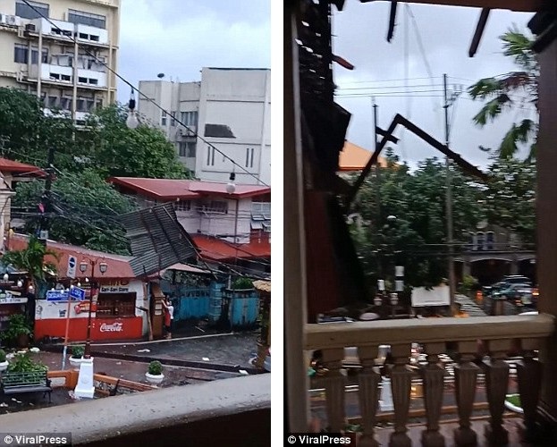 Quang cảnh lễ cưới như... phim kinh dị vì bão đổ bộ - 1 Quang cảnh một góc thành phố Marikina vào chiều thứ 6 sau khi cơn bão bất ngờ ập đến.