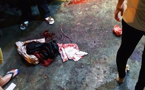 Hiện trường nơi xảy ra vụ truy sát nghi do va chạm giao thông khiến nam thanh niên tử vong.