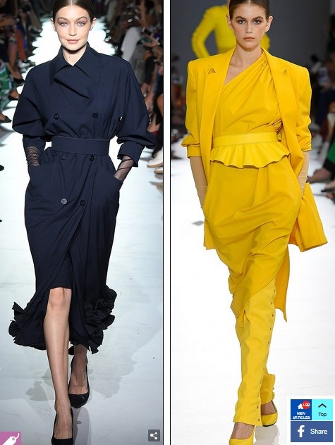 
Cùng tham gia trình diễn còn có 2 siêu mẫu trẻ Gigi Hadid và Kaia Gerber 
