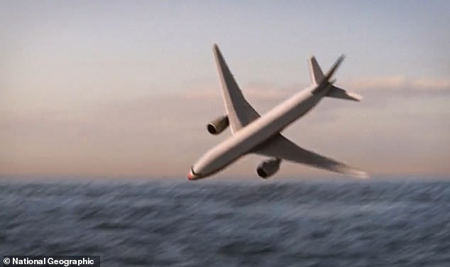 Giả thuyết về giây phút cuối cùng của MH370 tái hiện bằng công nghệ 3D - 1 Hình ảnh 3D mô tả khoảnh khắc MH370 rơi xuống biển (Ảnh: Nat Geo)