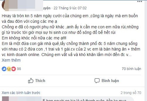 Tâm sự của bà mẹ 2 con nhận được sự quan tâm từ dân mạng. Ảnh chụp màn hình