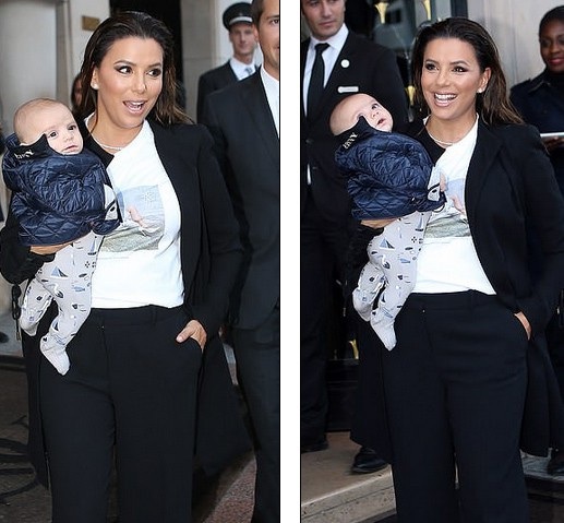 Eva Longoria sành điệu đưa con tới Pháp - 4
Sao phim Những bà nội trợ kiểu Mỹ chia sẻ cô quá may mắn khi được lên chức mẹ ở tuổi ngoại tứ tuần