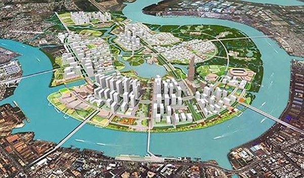 Khu đô thị Thủ Thiêm: Buông lỏng quản lý, giao đất tràn lan, phá vỡ không gian - 1 Phối cảnh Khu đô thị Thủ Thiêm.