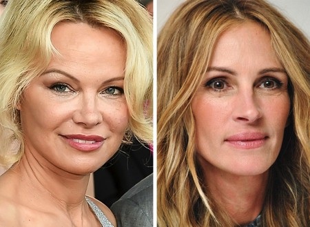 Cùng sinh năm 1967 nhưng Pamela Anderson trông lại “dừ” hơn Julia Roberts rất nhiều dù đã cố tìm đến dao kéo