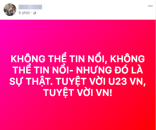 U23 Việt Nam chiến thắng, mạng xã hội phủ kín lời chúc các "anh hùng" - 1 U23 Việt Nam chiến thắng, mạng xã hội phủ kín lời chúc các "anh hùng" - 1