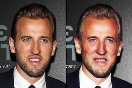 Harry Kane chính là chân sút xuất sắc nhất nước Anh khi đã ghi được 56 bàn thắng trong năm 2017. Tuy nhiên, khi đã có tuổi, những bước chạy của Kane chắc chắn chẳng thể nào nhanh nhẹn được như bây giờ. Dù sao đi nữa, nếu những dự báo là chính xác thì Harry Kane khi về già vẫn khá đẹp lão.