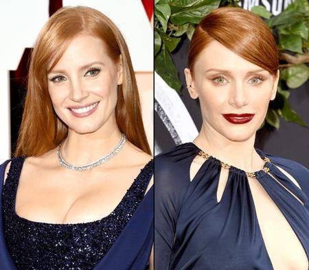 Khi các sao “song sinh” mà chẳng cùng huyết thống - 1 Nữ diễn viên Bryce Dallas Howard từng chia sẻ một mẩu chuyện nhớ đời về việc trông quá giống với Jessica Chastain: “Thật buồn cười là khi tôi không trang điểm, không một ai nhầm tôi với Jess. Nhưng mỗi khi tôi trang điểm vào và trông được nửa phần tươm tất thì lại: “A! Jessica Chastain kìa!””.