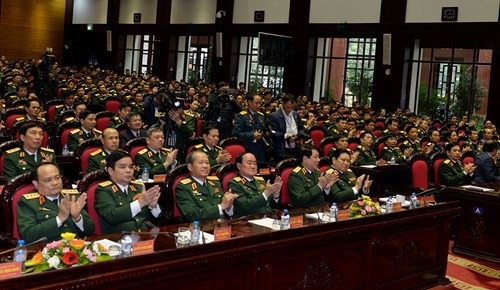 Bộ Quốc phòng công bố thành lập Bộ tư lệnh Tác chiến không gian mạng - 1 Các đại biểu tham dự buổi lễ.