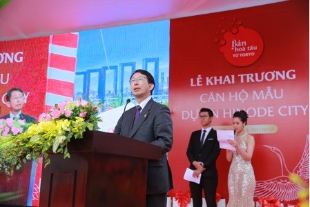 Hơn 500 khách hàng tham dự lễ khai trương căn hộ mẫu tại 201 Minh Khai - 2
Mr. Hitoshi Soda Phó TGĐ PMCC phát biểu