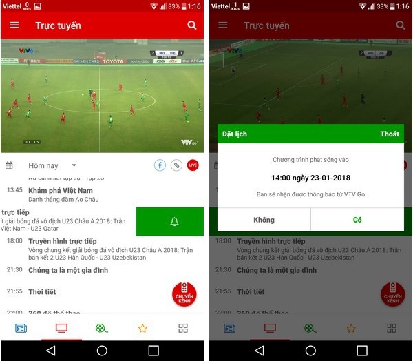 Hướng dẫn xem trực tiếp “trận cầu lịch sử” của U23 Việt Nam trên smartphone và máy tính - 2 Hướng dẫn xem trực tiếp “trận cầu lịch sử” của U23 Việt Nam trên smartphone và máy tính - 2