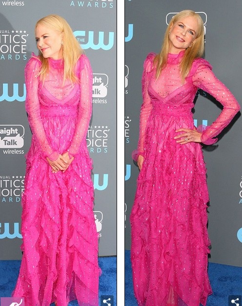 Những "bộ cánh thảm họa" đầu năm 2018 - 8
Nicole Kidman và lần hiếm hoi mặc xấu