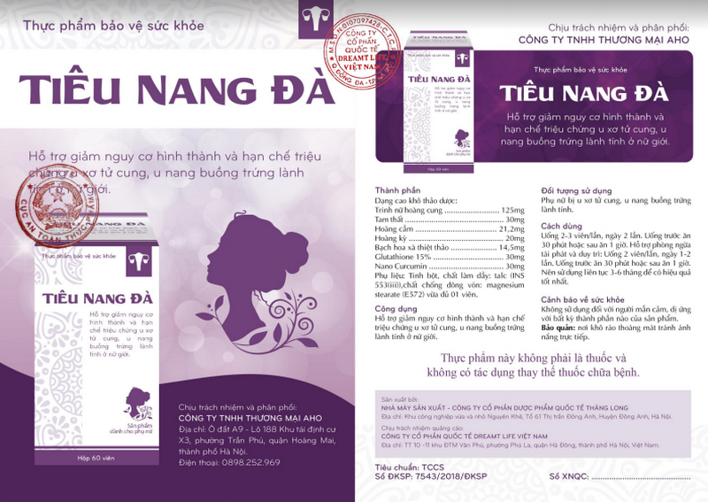 Tiêu Nang Đà – thực phẩm bảo vệ sức khỏe phụ nữ trước u xơ tử cung, u nang buồng trứng lành tính - 2 Tiêu Nang Đà – thực phẩm bảo vệ sức khỏe phụ nữ trước u xơ tử cung, u nang buồng trứng lành tính - 2