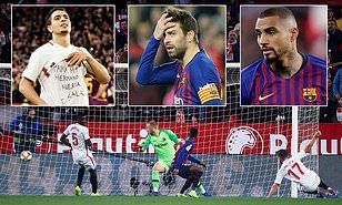 Barcelona gục ngã đau đớn trước Sevilla ở Cúp Nhà vua