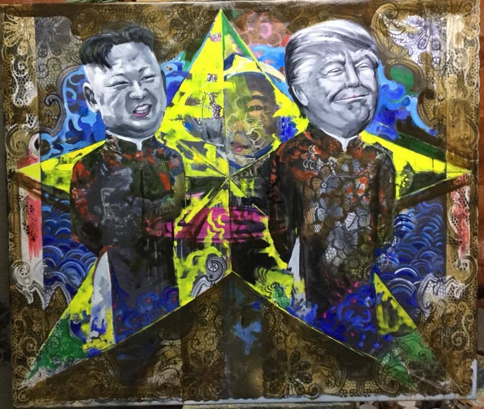 Chiêm ngưỡng tác phẩm hoạ sĩ Việt vẽ chân dung nhà lãnh đạo Mỹ - Triều Tiên