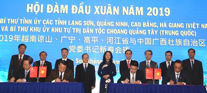 Bí Thư 4 tỉnh biên giới phía Bắc kí 7 thoả thuận hợp tác với Trung Quốc