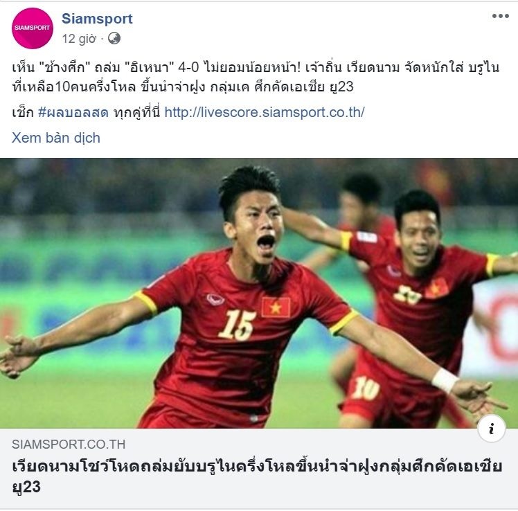 Báo Thái Lan: “U23 Việt Nam thể hiện sức mạnh đáng nể”