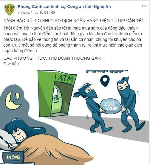 Cảnh sát Hình sự đăng đàn cảnh báo rủi ro khi giao dịch ngân hàng điện tử dịp Tết - Ảnh 1. Cảnh sát Hình sự đăng đàn cảnh báo rủi ro khi giao dịch ngân hàng điện tử dịp Tết - Ảnh 1.