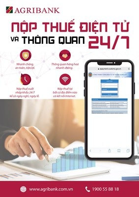 Agribank triển khai dịch vụ nộp thuế điện tử và thông quan 24/7 - Ảnh 1. Agribank triển khai dịch vụ nộp thuế điện tử và thông quan 24/7 - Ảnh 1.