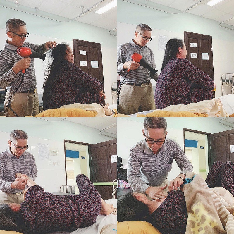 Câu chuyện cảm động sau bức ảnh người chồng ân cần sấy tóc cho vợ - Ảnh 1. Câu chuyện cảm động sau bức ảnh người chồng ân cần sấy tóc cho vợ - Ảnh 1.