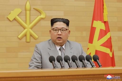 Ông Kim Jong-un trong bài phát biểu chào năm mới 2018 (Ảnh: KCNA)