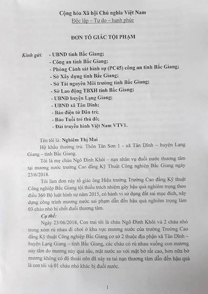 3 cháu bé chết đuối oan ức tại Bắc Giang: Khởi tố hay không khởi tố vụ án? - Ảnh 2. 3 cháu bé chết đuối oan ức tại Bắc Giang: Khởi tố hay không khởi tố vụ án? - Ảnh 2.