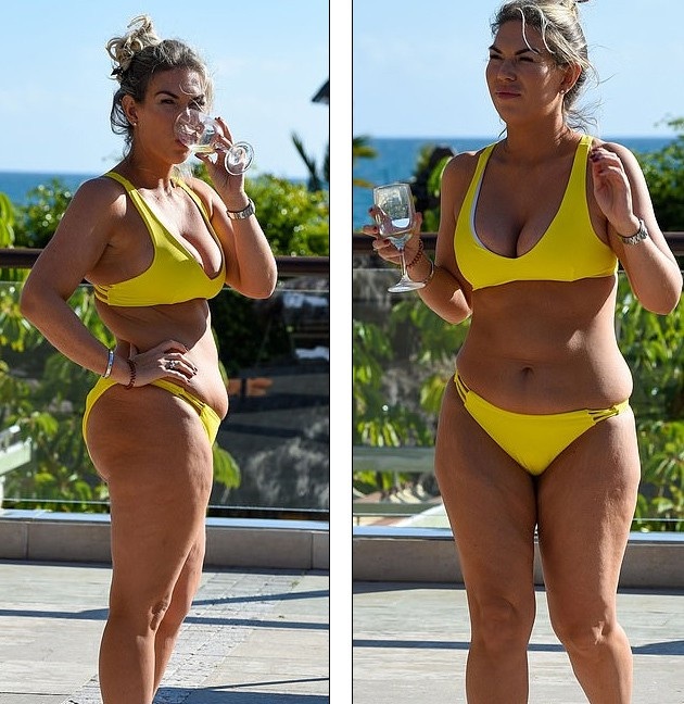 Frankie Essex vẫn tự tin diện bikini dù thân hình kém thon gọn - 7
Frankie nói: Bạn nên uống nhiều nước. Ít nhất hai đến ba lít mỗi ngày. Bạn biết khi bạn đói và bạn ăn gì cũng vẫn đói thì hãy nên uống thật nhiều nước. Việc từ bỏ sốt cà chua trong đồ ăn là rất khó đối với tôi nhưng nước sốt có đường và kem đều làm tăng lượng calo không cần thiết. Bạn phải ăn sạch - thực phẩm không có nước sốt. Nếu bạn ăn súp thịt gà và khoai tây thì đừng cho thêm sốt kem nấm.