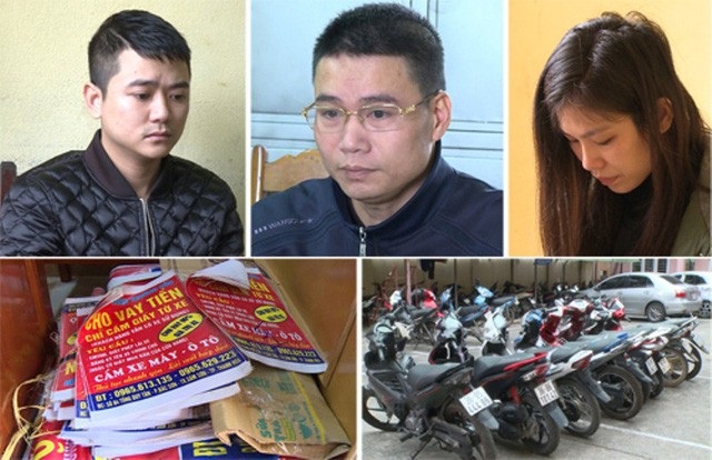 Tín dụng đen núp bóng doanh nghiệp tràn về thôn quê - 1 Một số đối tượng hoạt động tín dụng đen bị Công an tỉnh Thanh Hoá bắt giữ.