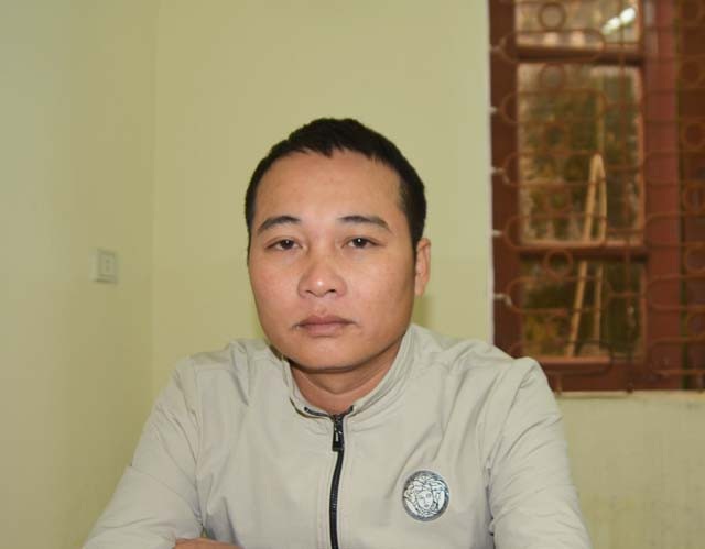 Phá ổ nhóm cho vay lãi suất lên tới 10 nghìn đồng/triệu/ngày - 1 Đối tượng Nguyễn Trung Tính tại cơ quan cảnh sát điều tra Công an tỉnh Nghệ An (ảnh Quỳnh Trang)