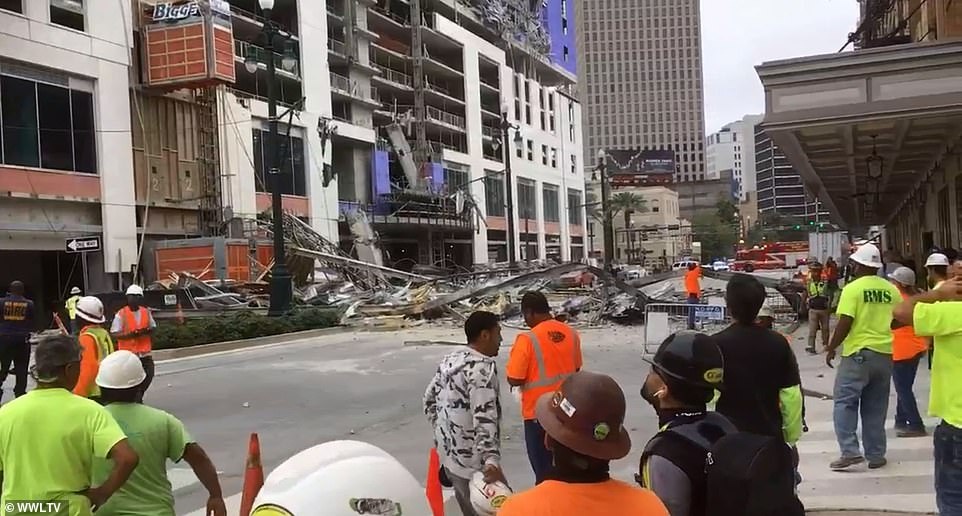 Kinh hoàng tòa nhà đang xây dựng bất ngờ đổ sập