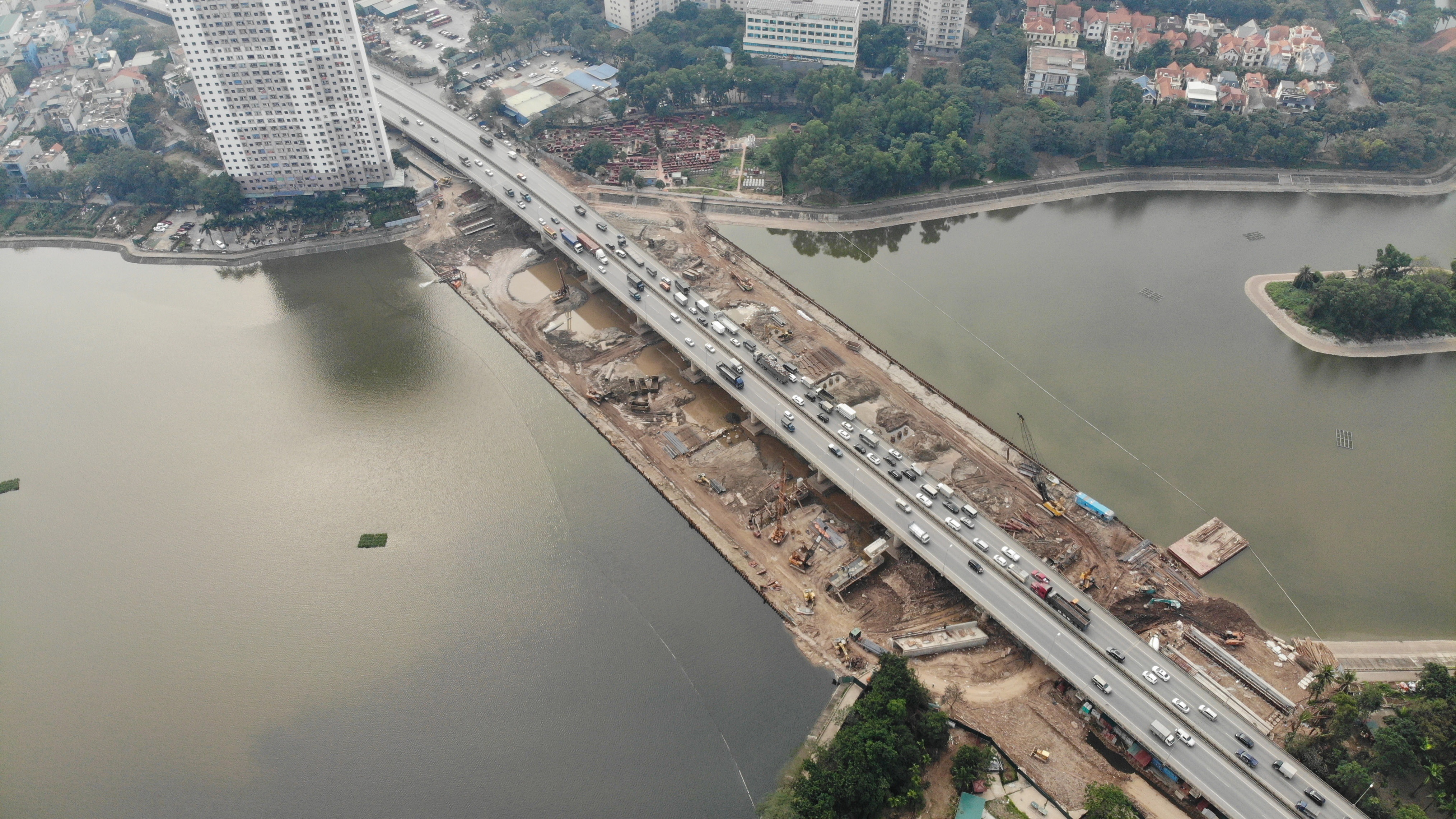 Toàn cảnh dự án đường vành đai 3 dưới thấp qua hồ Linh Đàm - 12