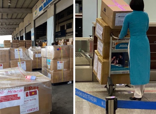 Pháp cảm ơn Việt Nam tài trợ, vận chuyển miễn phí 250.000 khẩu trang