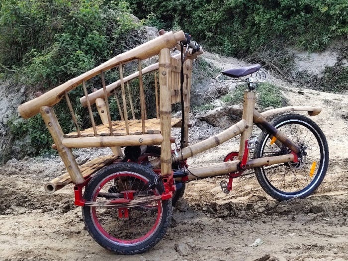 Độc đáo mẫu xe đạp điện đa năng bằng tre ở Nepal - 3 Độc đáo mẫu xe đạp điện đa năng bằng tre ở Nepal - 3