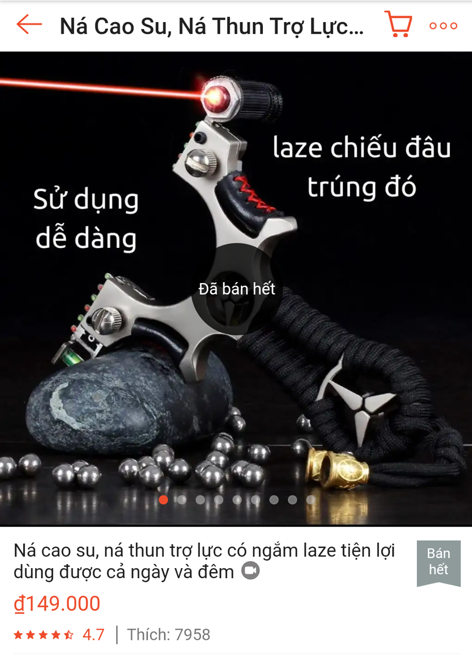 Chứng kiến sự nguy hiểm chết người của ná bi sắt gắn laser bán dạo ở Hà Nội