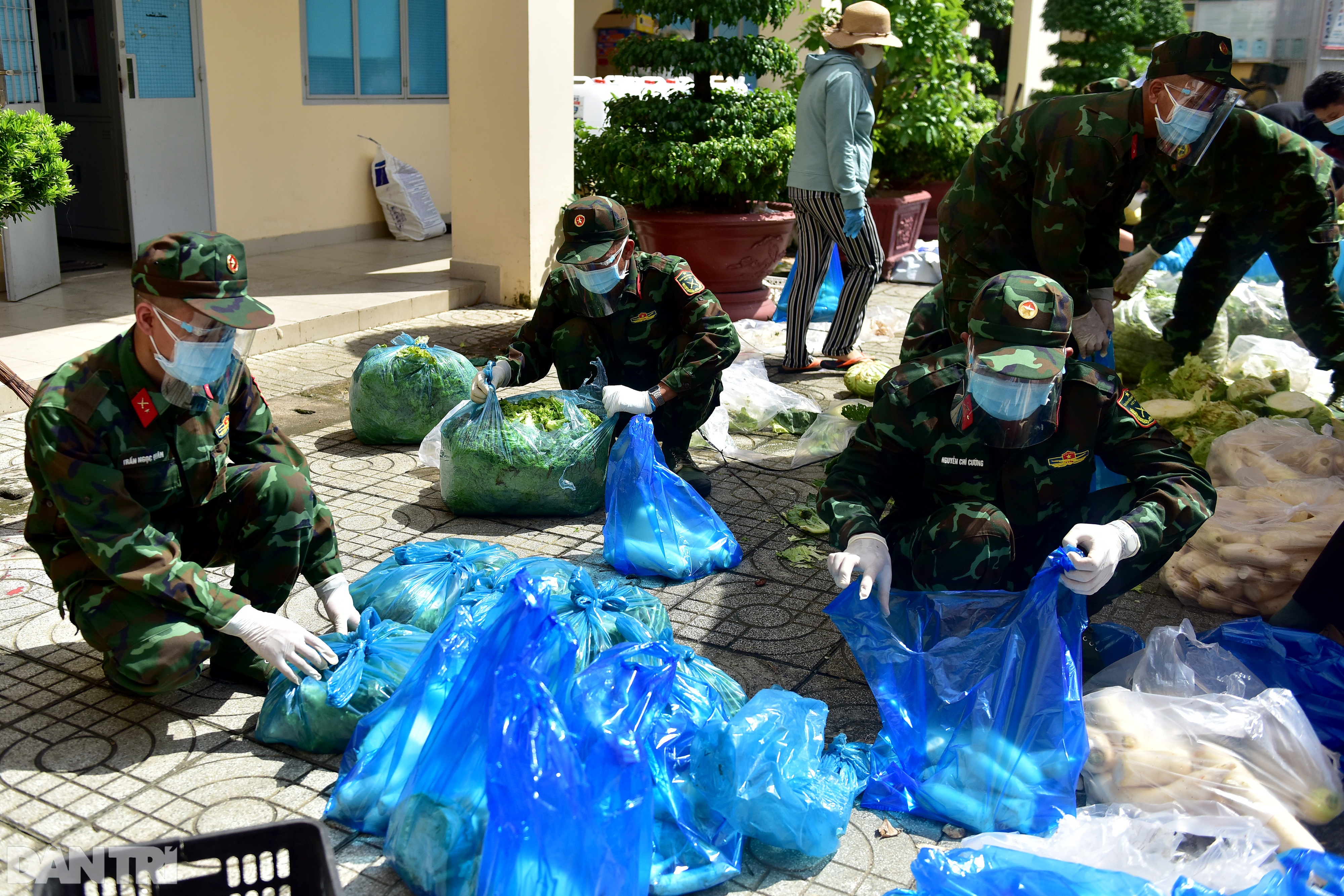 Bộ đội gõ cửa từng nhà dân ở TPHCM trao thực phẩm thiết yếu - 1