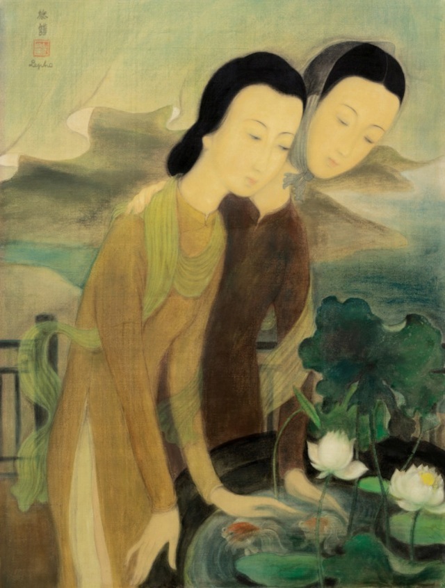 Hai người phụ nữ mặc áo dài xanh đắt giá nhất của hội họa Việt Nam - 17