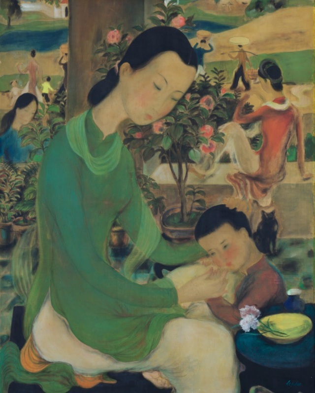 Hai người phụ nữ mặc áo dài xanh đắt giá nhất của hội họa Việt Nam - 9