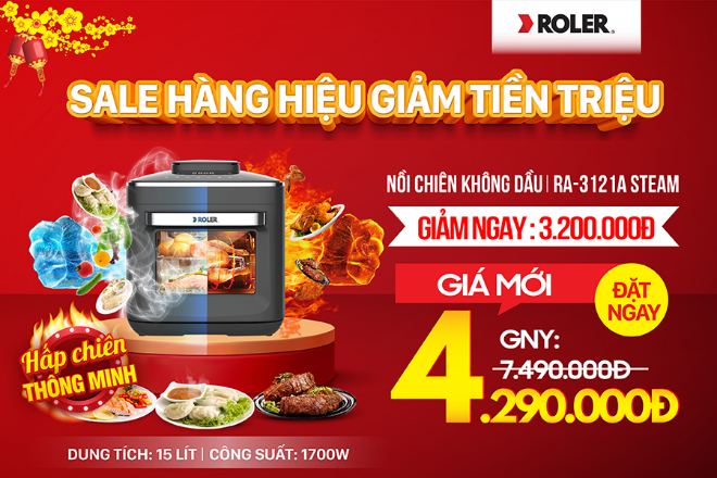 Roler ra mắt nồi chiên hơi nước với mức giá giảm sâu dịp cận Tết - 1