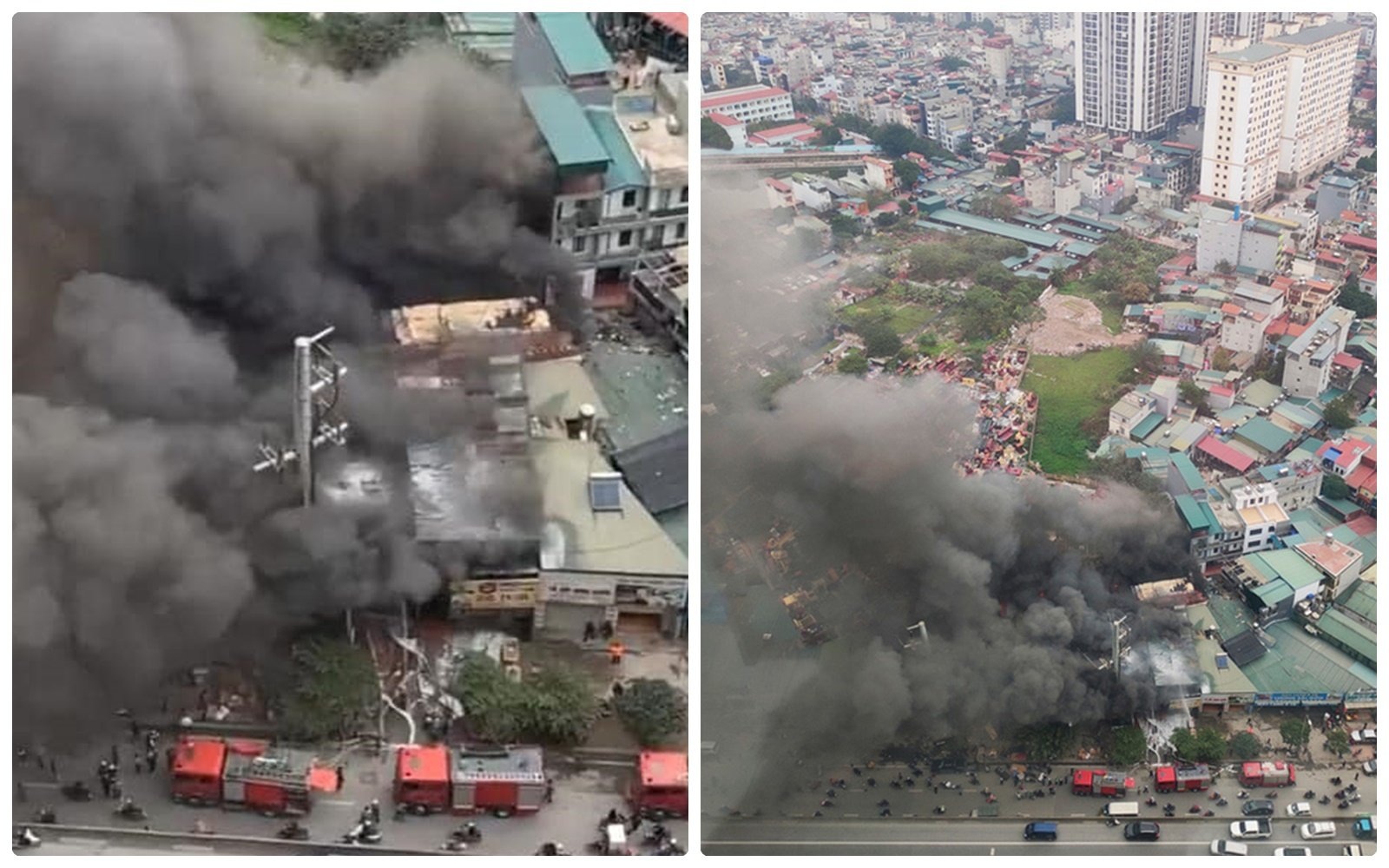 Hà Nội: Cháy lớn thiêu rụi 4 ngôi nhà, nhiều người hoảng loạn tháo chạy - 1
