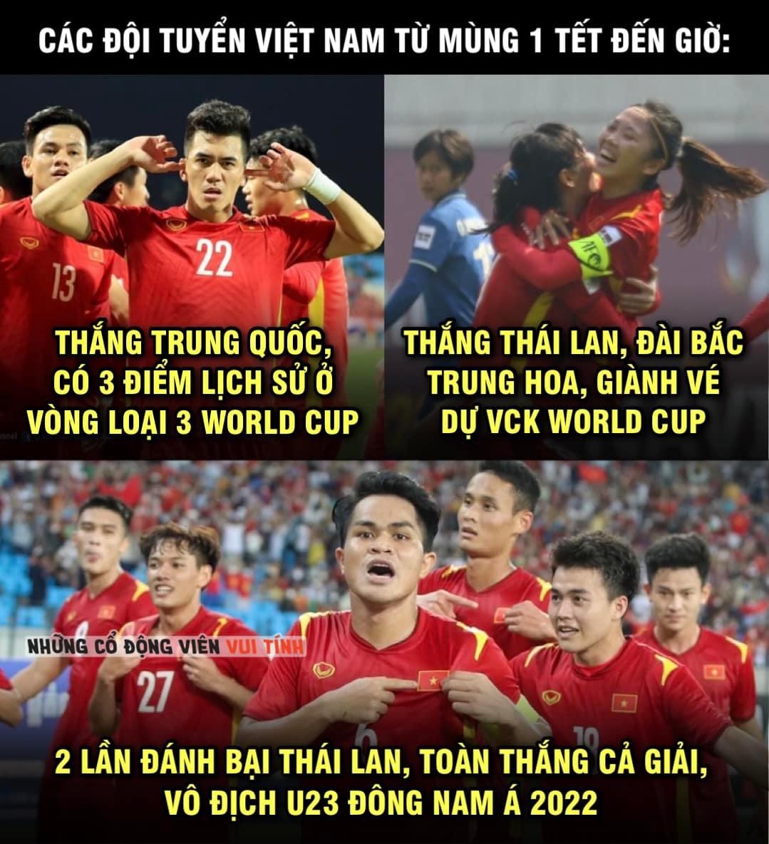 Thành tích ấn tượng của bóng đá Việt Nam từ đầu năm Nhâm Dần cho đến nay. Nhiều cổ động viên hy vọng các cầu thủ của chúng ta sẽ tiếp tục giữ vững thành tích này (Ảnh: Những cổ động viên vui tính).