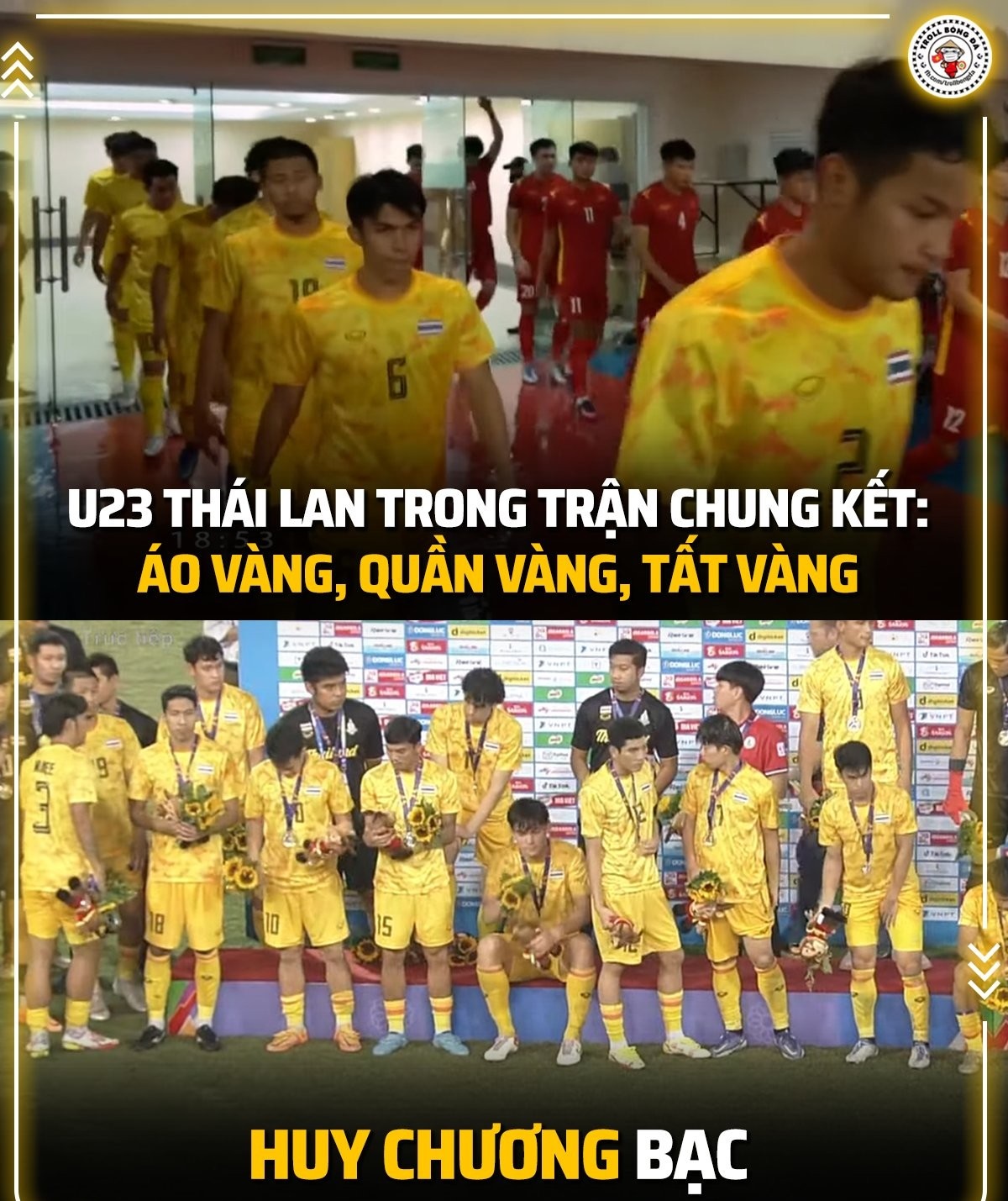 U23 Thái Lan đã chuẩn bị tất cả mọi thứ, nhưng cuối cùng lại phải nhận… huy chương bạc (Ảnh: Troll bóng đá).