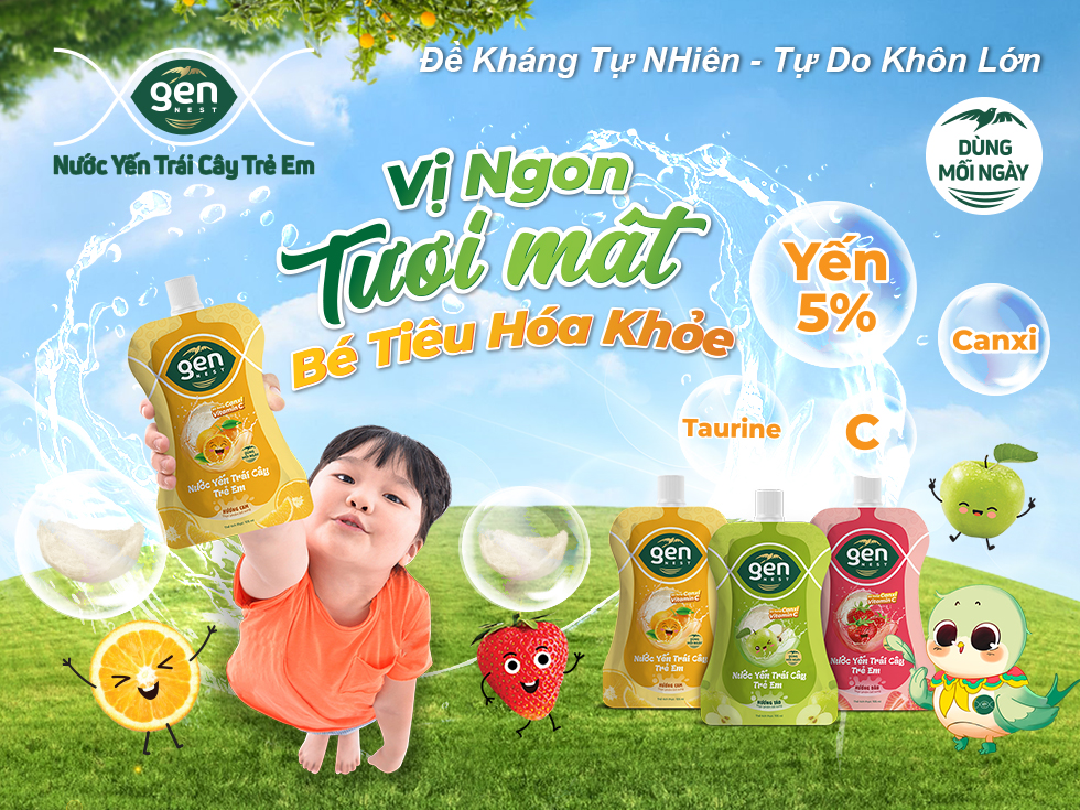 Nước yến trái cây trẻ em - giải pháp dinh dưỡng mới từ Gennest - 1