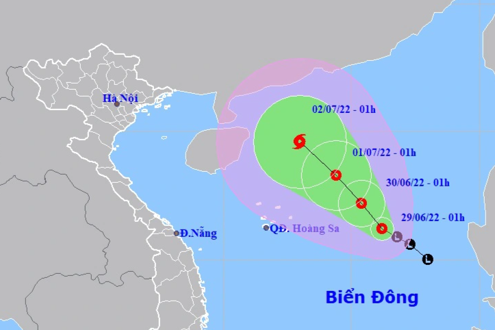 Áp thấp nhiệt đới đang tiến gần Quần đảo Hoàng Sa - 1