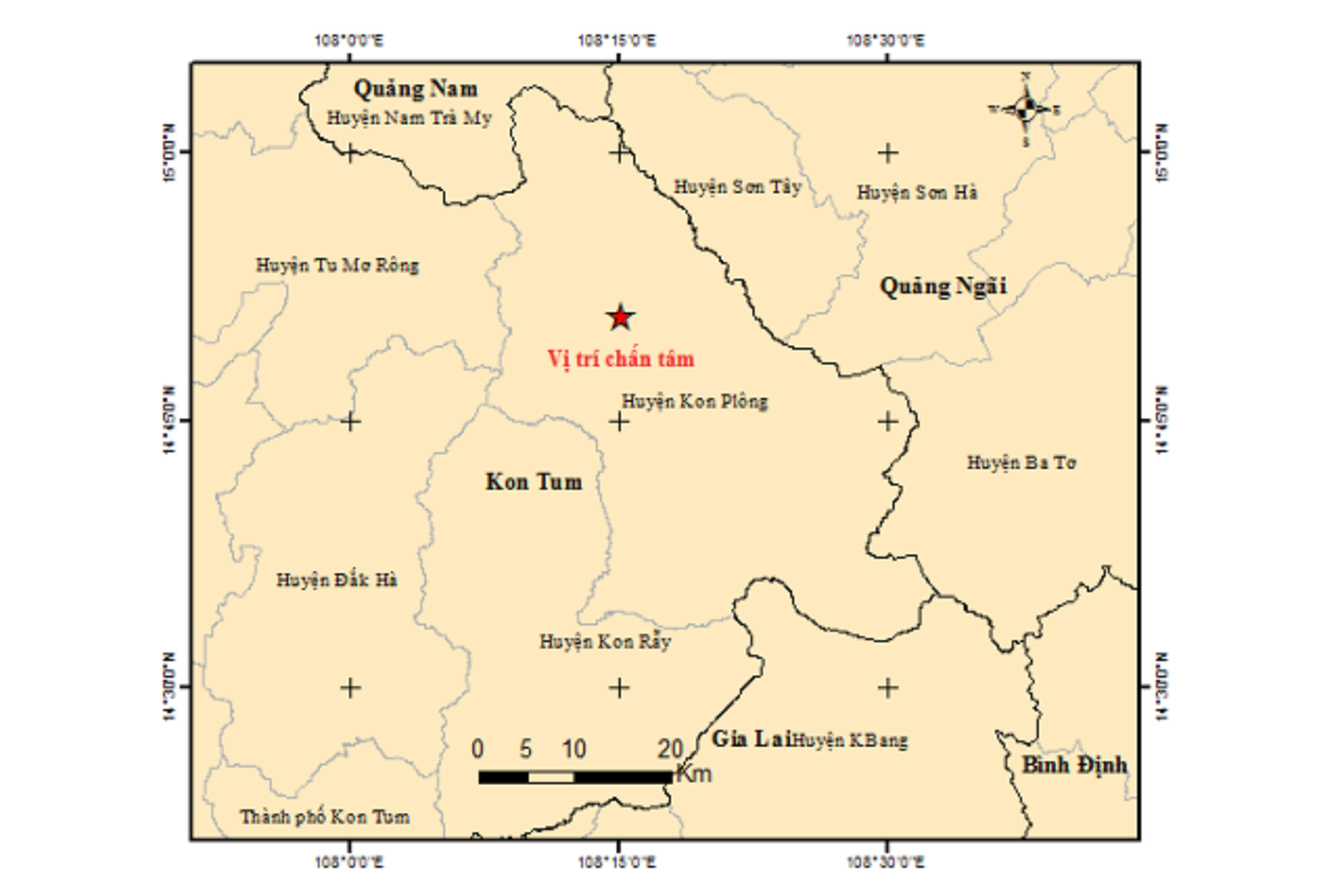 Hai trận động đất ở Kon Tum và biên giới gần Lai Châu - 1
