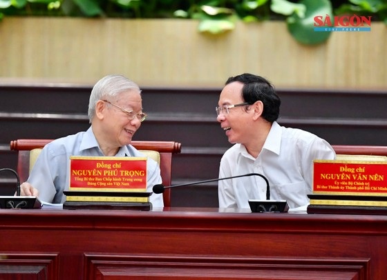 Tổng Bí thư Nguyễn Phú Trọng thăm và làm việc với Thành ủy TPHCM - 4