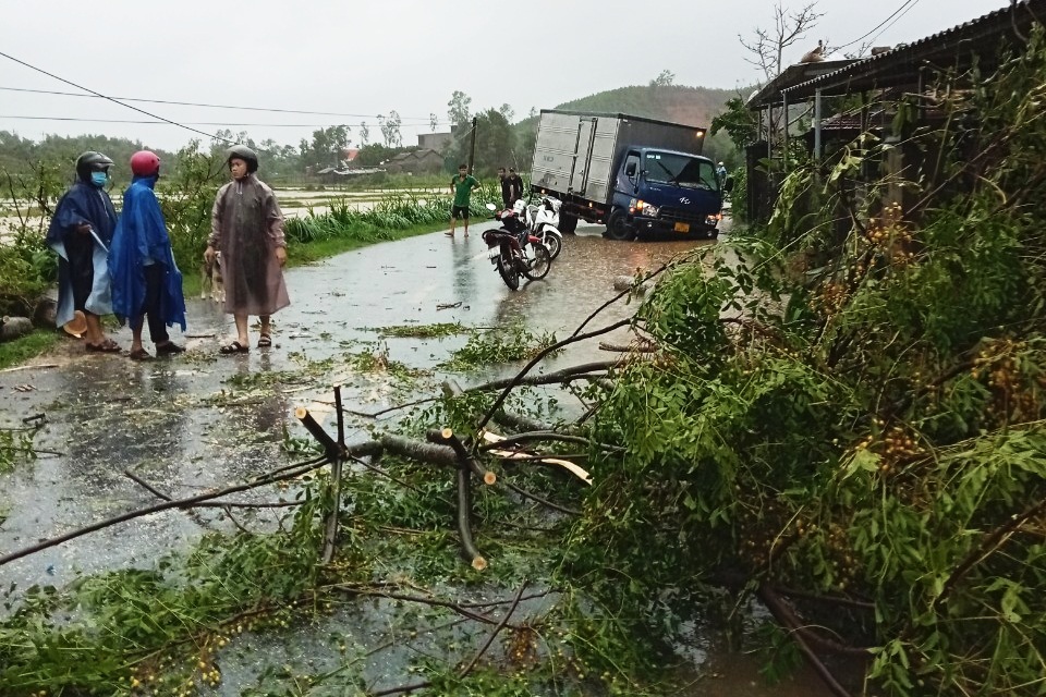 Lốc xoáy cuốn bay mái, giật sập tường 17 ngôi nhà ở Quảng Ngãi - 2