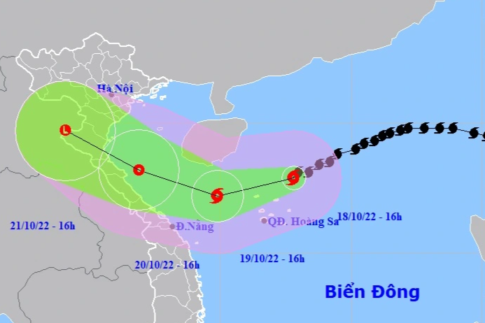 Bão Nesat giảm cường độ, hướng vào Quảng Bình, Quảng Trị - 1