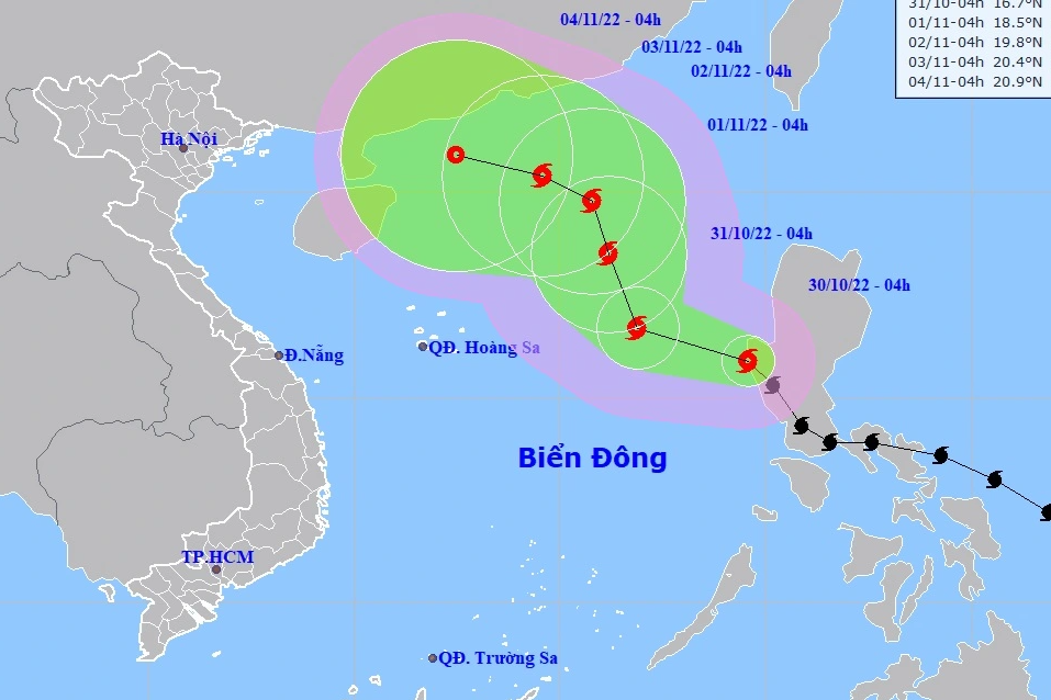 Bão Nalgae vào Biển Đông trở thành cơn bão số 7 - 1